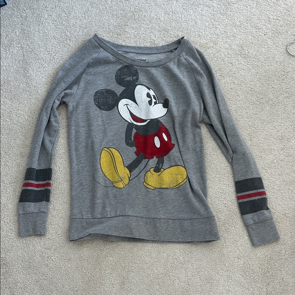 Disney Gray Sweater with Mickey Mouse Design